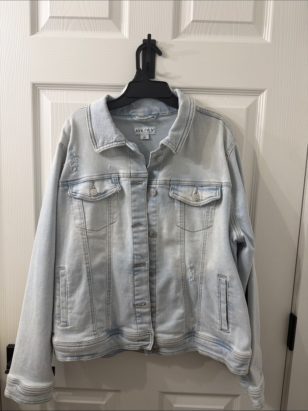 Ava & Viv Light Wash Denim Jacket - Pale Blue Trucker